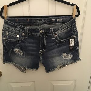Miss Me bling pocket shorts